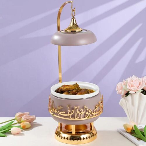 سخان تقديم طعام حجم صغير من جوار - بنفسجي وذهبي