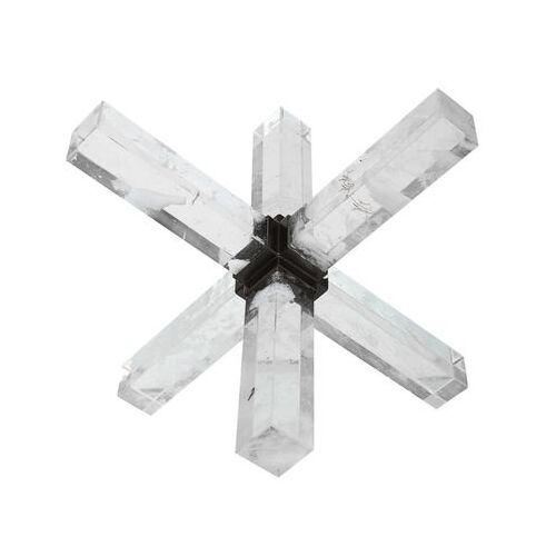 Double cross sculpture-faux quartz crystal