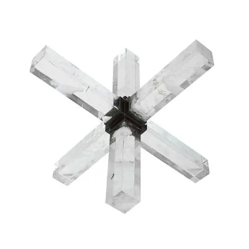 Double cross sculpture-faux quartz crystal