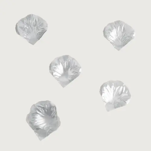 بتلات ورد صناعي سانتر - فضي  - 12 قطعة