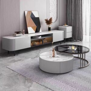 طاولة قهوة من قطعتين كارلوس - رمادي