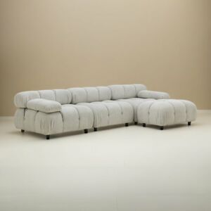 كنب زاوية يمين ويسار بابلز - رمادي فاتح