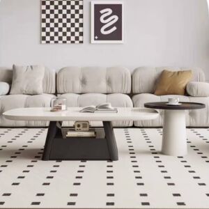 طاولة قهوة يوريك - ابيض واسود