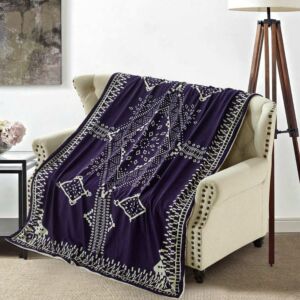 بطانية مفرد مخمل فرو 130×160  - بنفسجي