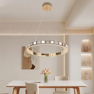 ثريا مودرن ذهبي مع 3اضاءات قطر 60