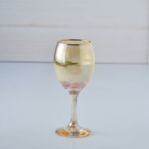 كاسة عصير عريضة فلورال ديزاين لون أصفر