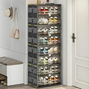 خزانة احذية بلاستيك 8 رفوف - اسود