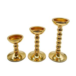 طقم شمعدان 3 قطع روشان - ذهبي