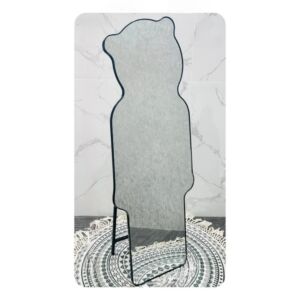 مرآة ثنائية الاستخدام ارضية وتعليق شكل دب 160x60 سم - اسود