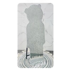 مرآة ثنائية الاستخدام ارضية وتعليق شكل دب 160x60 سم - ابيض