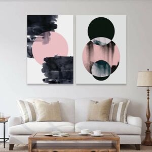 طقم لوحات جدارية خشبية ثنائية بتصميم مودرن شادو سيركلز