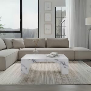 طاولة قهوة أسمنت هندسي مركب بديل الرخام جوما - رمادي رخامي