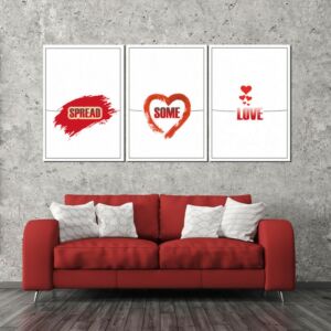 لوحة جدارية فنية بتصميم عصري سيمبل - ثلاث قطع  - مقاس 120x60 سم