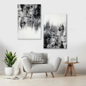 طقم لوحات جدارية خشبية ثنائية بتصميم مودرن شادوز