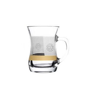 طقم بيالات شاي زجاج هافانا مذهب 2  قطع