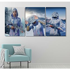 طقم لوحات جدارية فنية ايزيس بتصميم عصري 3 قطع - متعدد الالوان