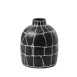 فازة وايت لاين عنق ضيق  - أسود