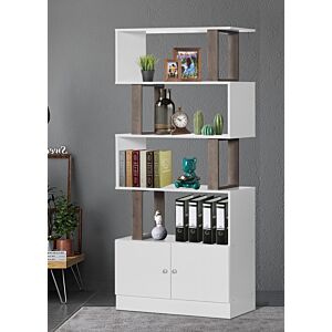 وحدة أرفف تشيرل خشب متعددة الإستخدام مع وحدة تخزين سفلية 