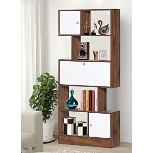 وحدة رفوف روماليا لون بني وأبيض