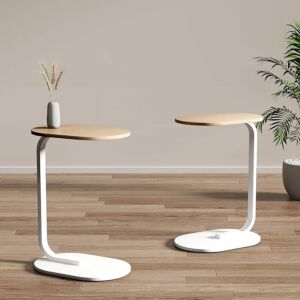 طاولة جانبية ساسو قطعتين - ابيض