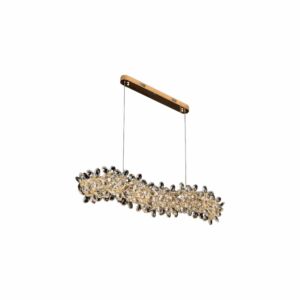 ثريا جوري مستطيل كريستال ذهبي ليد