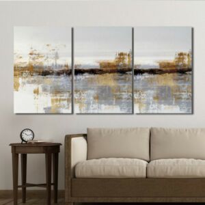 لوحة جدارية فنية بتصميم تجريدي كارلوس - ثلاث قطع  - مقاس 120x60 سم