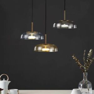 إنارة معلقة زجاج سموك - 23 سم