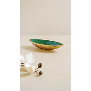 وعاء تقديم كوهريك - حجم صغير, لون أخضر وذهبي