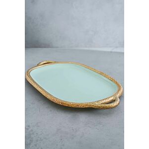 صينية تقديم فيلكا - لون أخضر فاتح وذهبي