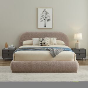 سرير كينغ منجد 180×200 سم ستيف - برتقالي فاتح