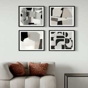 طقم لوحات كانفانس تجريدي 40×40 سم