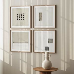 طقم لوحات جدارية كنفاس 4 قطع 40x40 - متعدد الالوان
