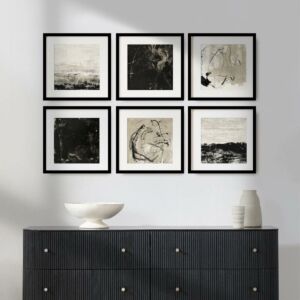 مجموعة لوحات جدارية 6 قطع كارفا 40x40 سم - برواز اسود