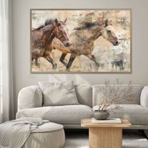 Horsey Wall Art - Canvas - Golden Petals