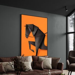 لوحة فنية بتصميم حصان