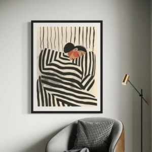 لوحة جدارية اورا برواز اسود 180x100 سم