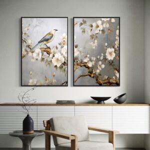 طقم مكون من لوحتين - بيرد أوف بلوسوم