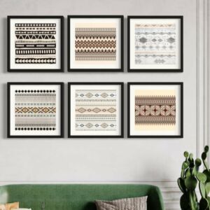 مجموعة لوحات جدارية 6 قطع كانديل 40x40 سم - برواز اسود