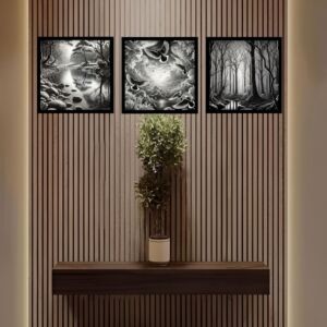 طقم لوحات فنية طباعة رونو - برواز اسود