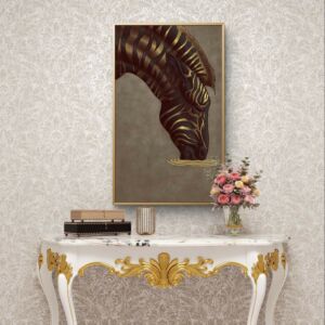 لوحة طباعة كانفس بإطار زيبرا 70×120سم - متعدد الالوان