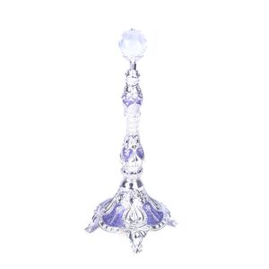 تحفة من الستانلس ستيل مع جوهرة من الزجاج بتصميم أخاذ لون فضي  - 12 قطعة