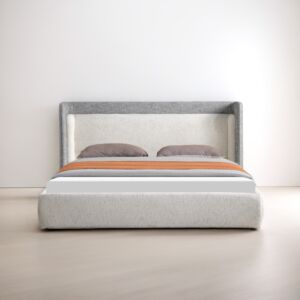 سرير كينغ كايلا - رمادي وبيج