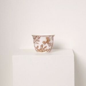 طقم فناجين قهوة سعودية رويال 6 قطع - ذهبي وأبيض