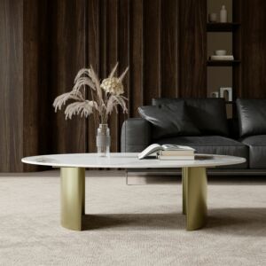 طاولة قهوة رومار أبيض - 40x140x80 سم