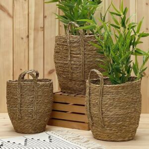 طقم سلال قش - 3 قطع