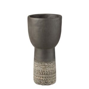 مركن زرع اثنيك صغير - رمادي غامق