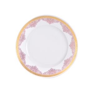 طبق تقديم سيلينا دائري كبير وردي وذهبي