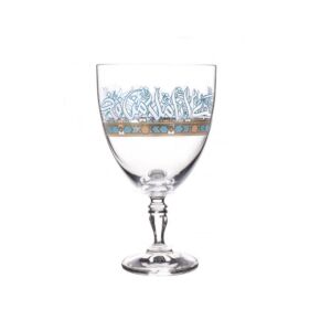 طقم كاسات عنق رفيع كريستال وروود مذهب 350 مل 6 أشخاص