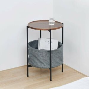 طاولة جانبية كورن - بني غامق واسود