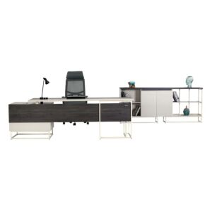 طقم أثاث مكتبي نيرفانا 3 قطع - بيج وأسود